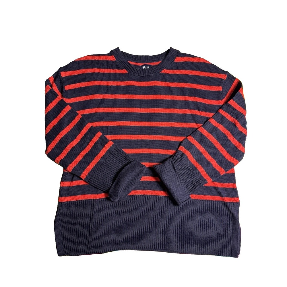 Gap Womens Oversized 24/7 Split-Hem Crewneck Sweater Size Small Tall Preppy